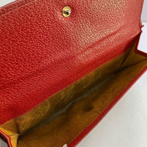 Authentic GUCCI Red Leather Long Slim Double Sided Wallet - Picture 10 of 13